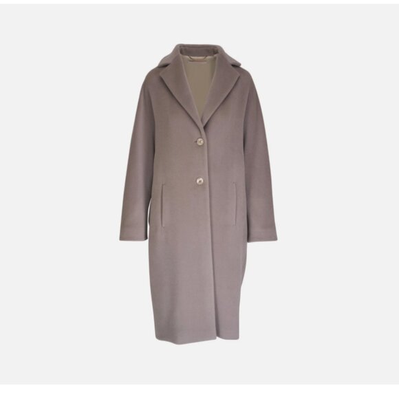 Agnona Sesame Alpaca Blend Cocoon Long Coat - Picture 1 of 11